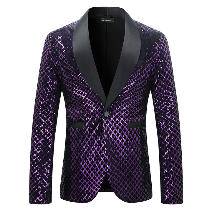 Herren Funkelnder Paillettenblazer mit elegantem Schnitt Aliams