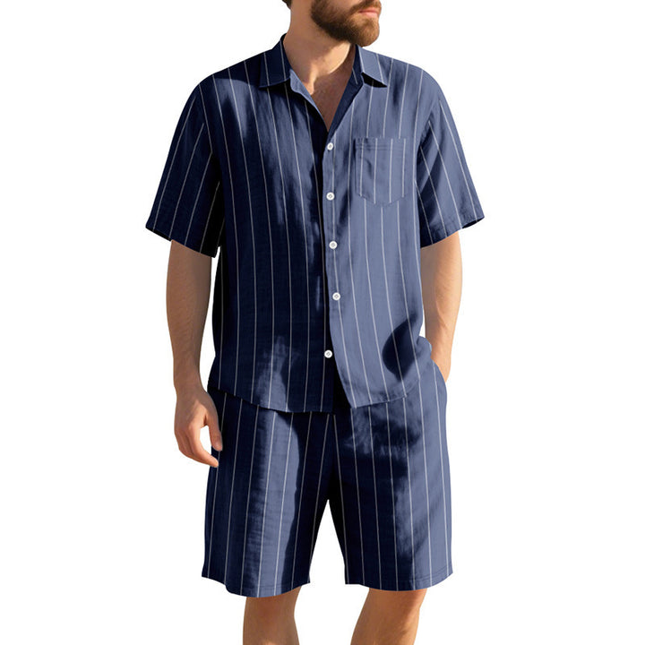 Herren Pyjama-Set mit elegantem Streifenmuster Aliams