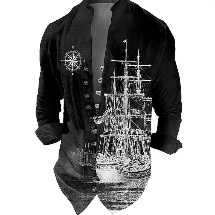 Herren Weste mit nostalgischem maritimem Schiffsdesign Aliams