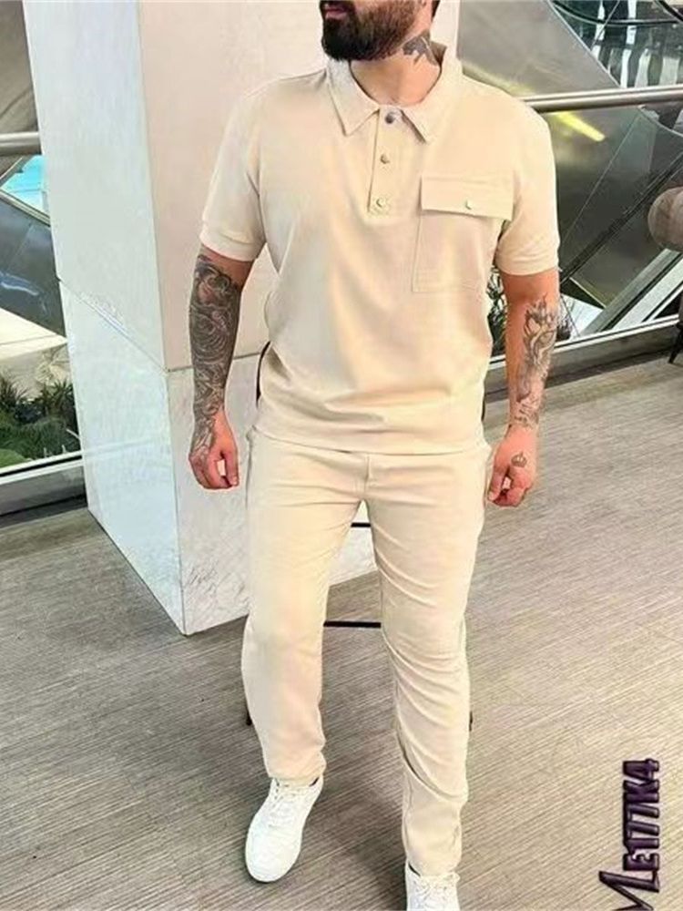Stylisches Polo- und Hosen-Set für Herren Aliams