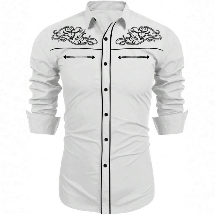 Herren elegante Stickereihemd Aliams
