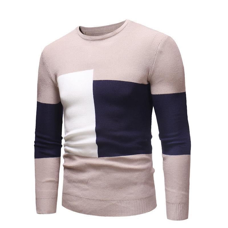 Herren Designer Pullover mit modernem Blockmuster Aliams