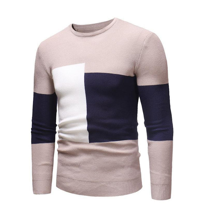 Herren Designer Pullover mit modernem Blockmuster Aliams
