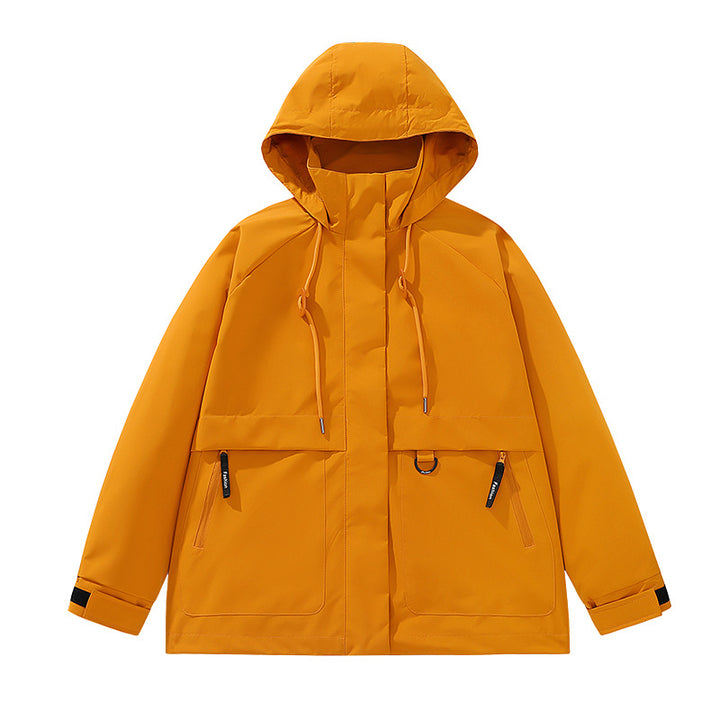 Herren funktionale Freizeitjacke mit verstellbarem Kapuzenkragen und großen Taschen Aliams