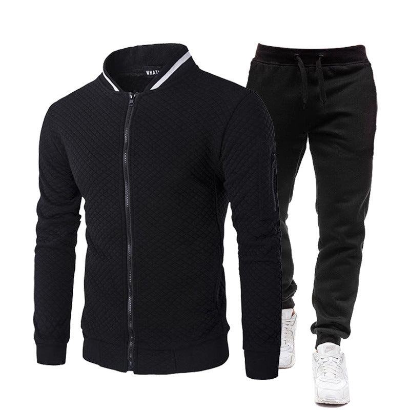 Herren modische Trainingsjacke mit Stehkragen und Sporthose Aliams