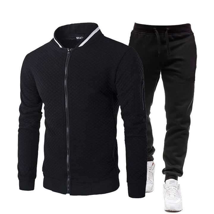 Herren modische Trainingsjacke mit Stehkragen und Sporthose Aliams