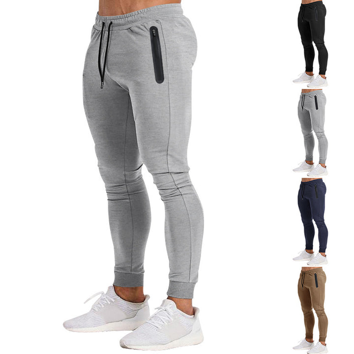 Herren Slim Fit Trainingshose mit seitlichem Reißverschluss Aliams