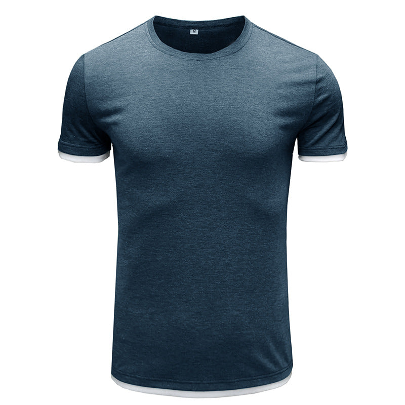 Herren Basic T-Shirt mit kontrastierenden Ärmeln Aliams