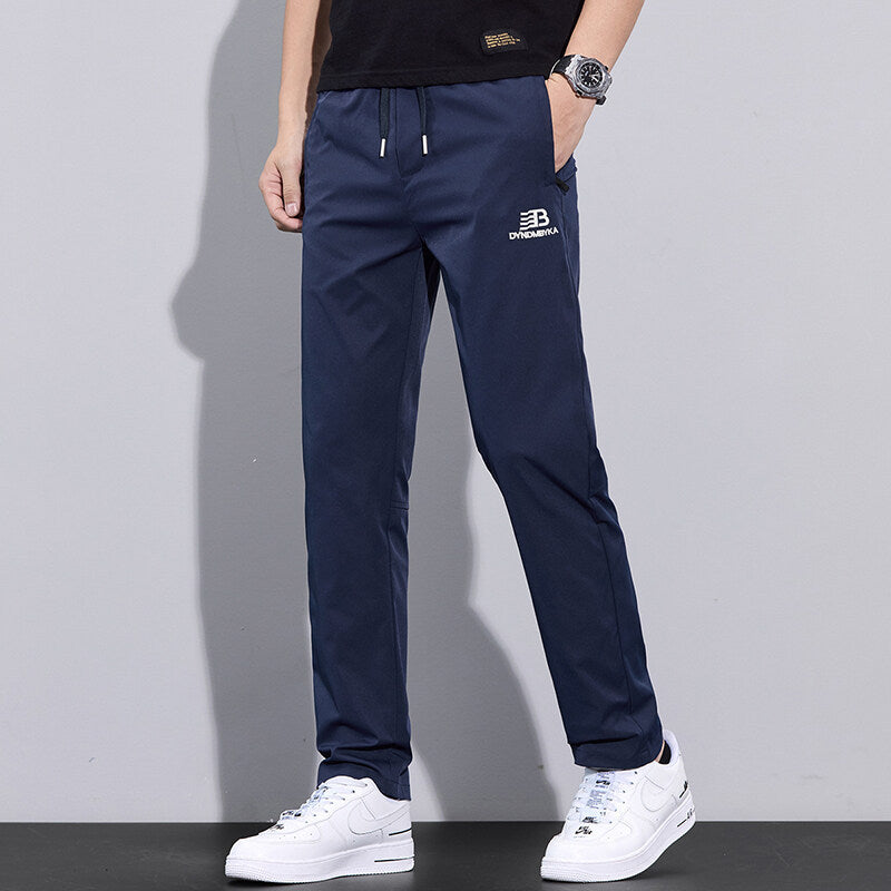 Herren Sportliche Freizeithose mit verstellbarem Kordelzug und seitlichen Reißverschlusstaschen Aliams