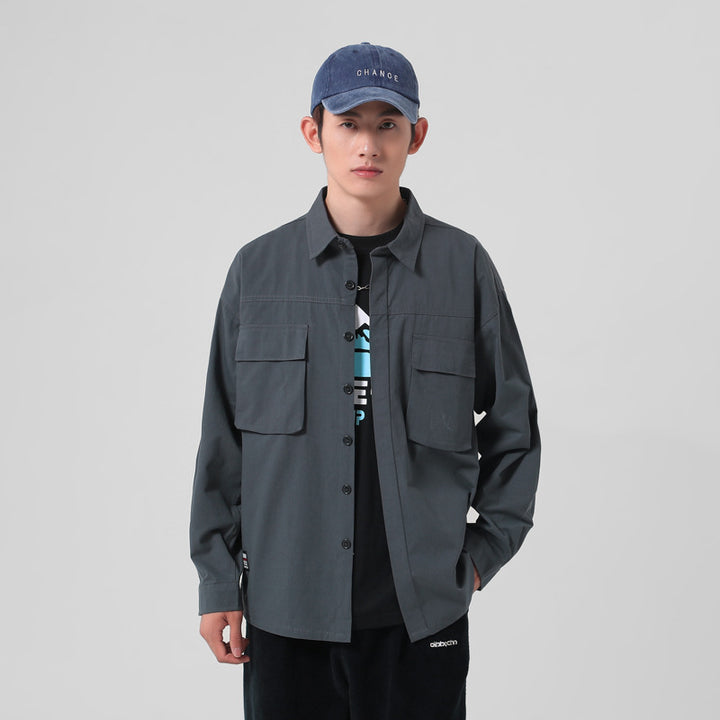Herren robustes Utility-Hemd mit großen Taschen Aliams
