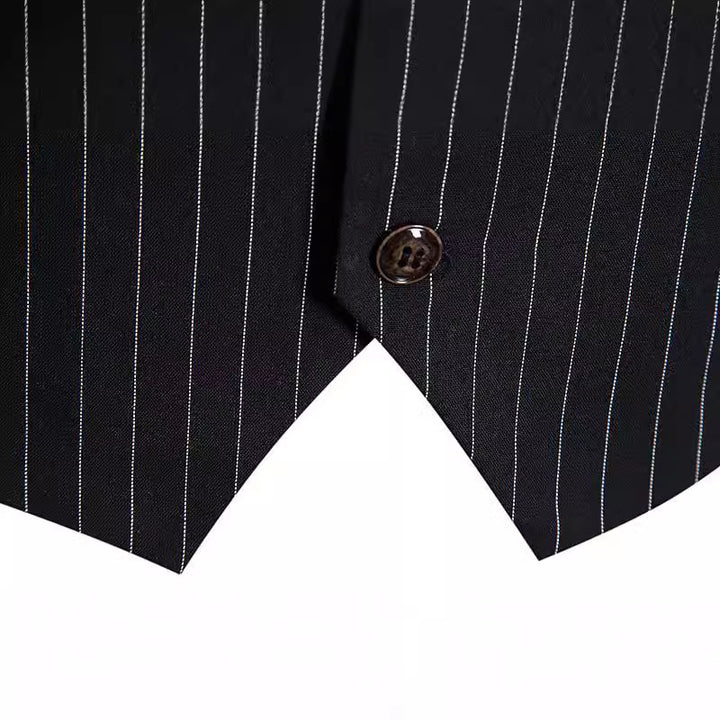 Herren elegante Anzugweste mit feinem Nadelstreifenmuster Aliams