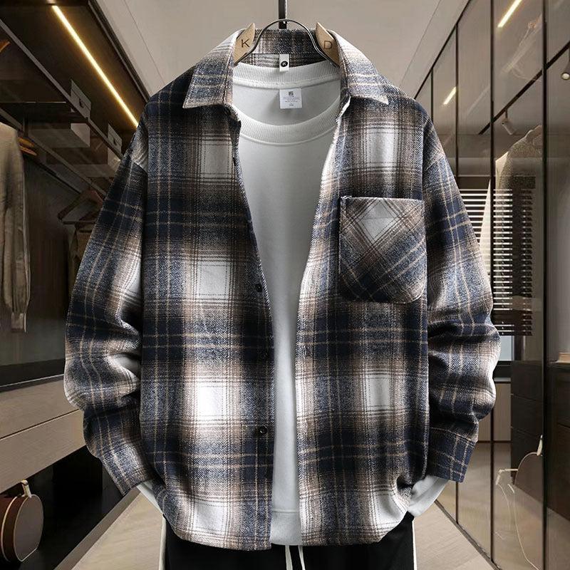 Herren Karierter Shirtjacke Aliams