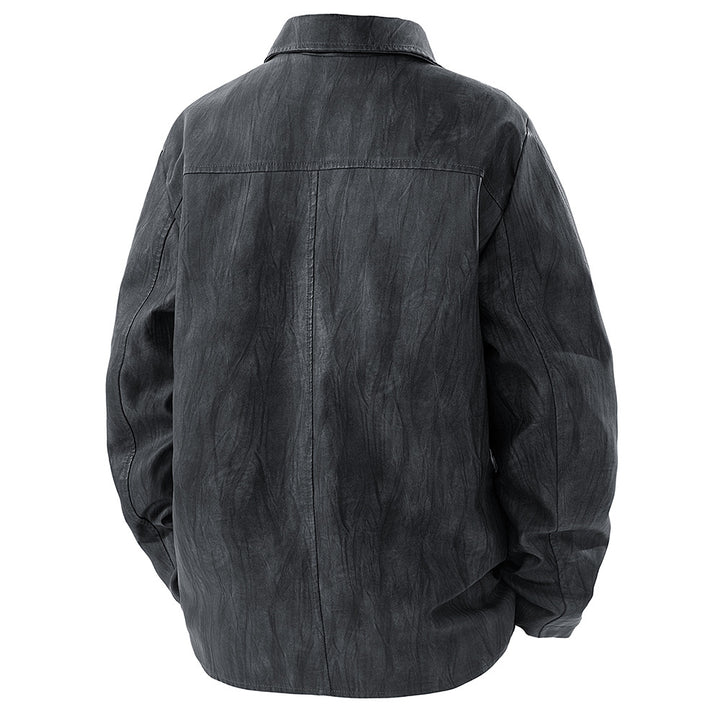 Herren Kunstlederjacke im modernen Schnitt mit funktionalen Taschen Aliams