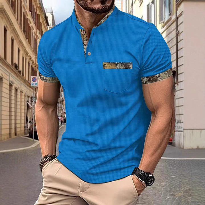 Herren Kurzarm-Hemd mit modischen Akzenten Aliams