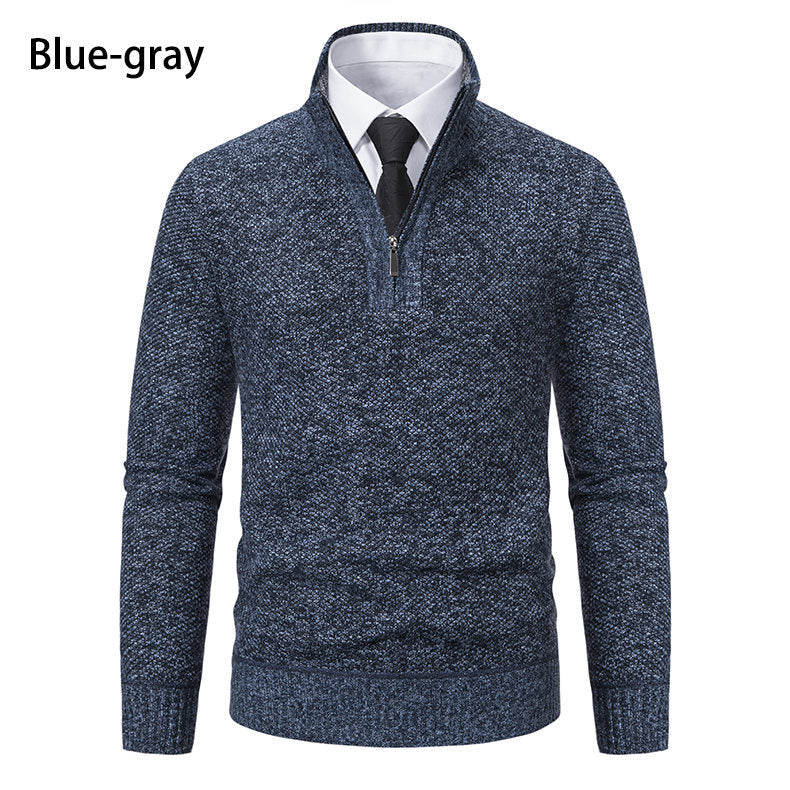 Herren Strickpullover mit modernem Reißverschluss und strukturiertem Design Aliams
