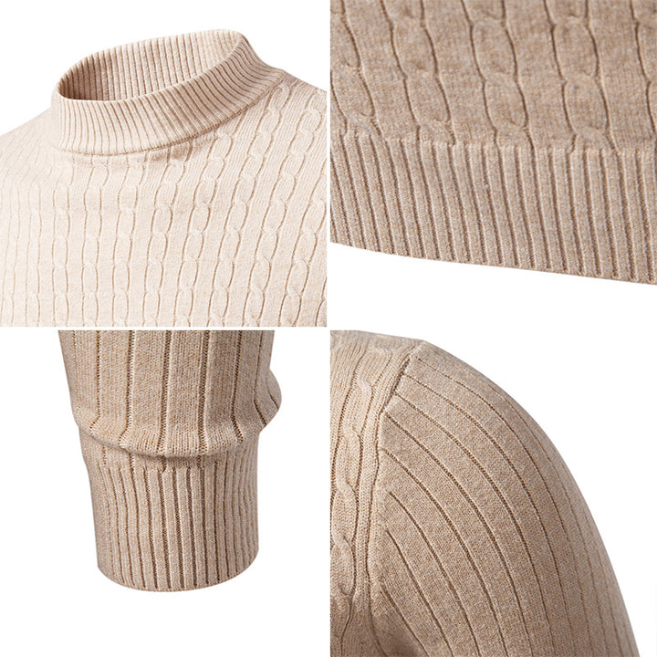 Herren Rollkragenpullover mit strukturiertem Zopfdesign Aliams