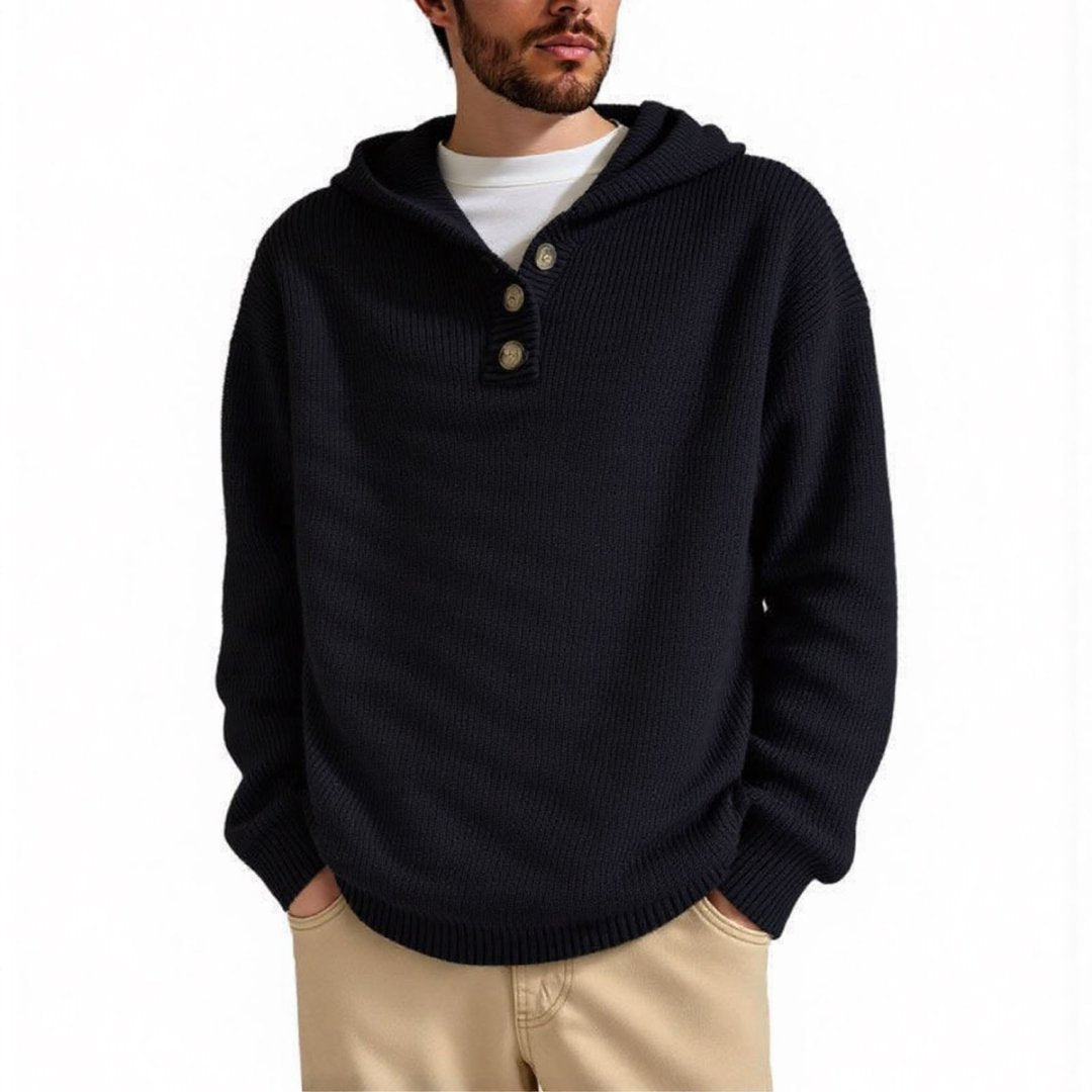 Herren Kapuzenpullover mit strukturiertem Zopfmuster Aliams