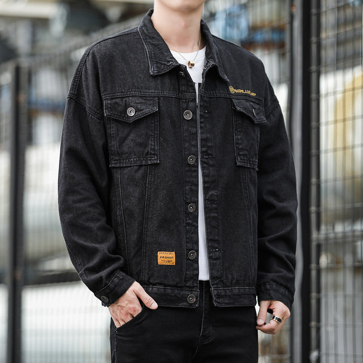 Herren Denimjacke im lässigen Stil mit funktionalen Pattentaschen und robustem Design Aliams