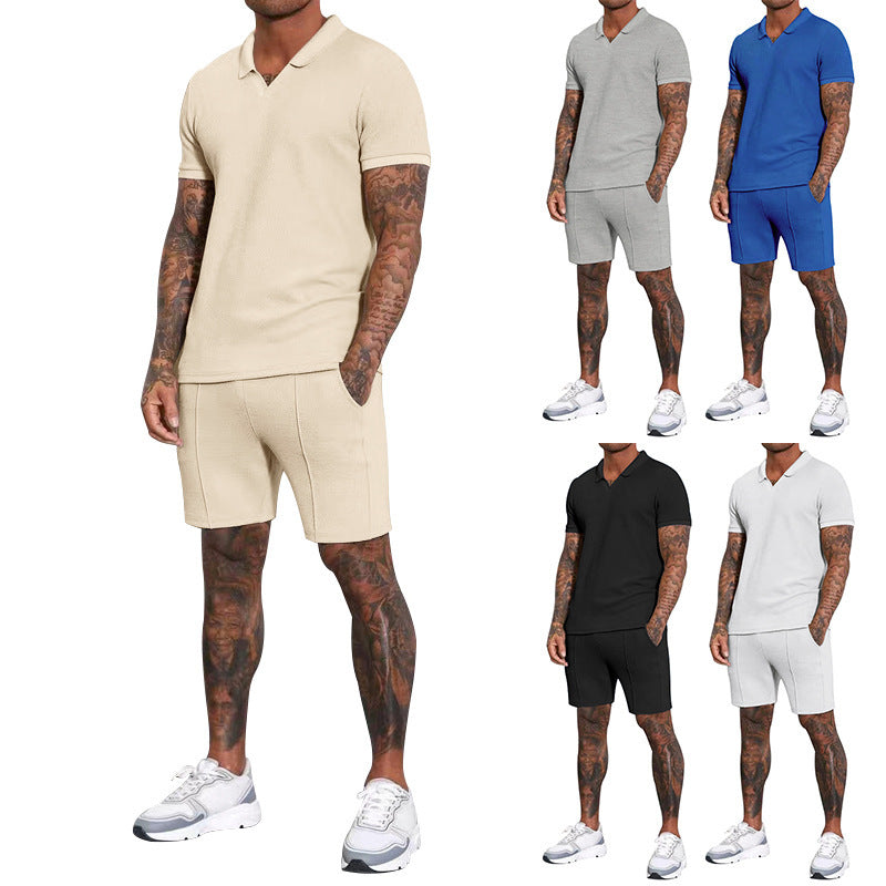 Herren Kurzarm Polohemd mit sportlichem Schnitt und Bundshorts Aliams