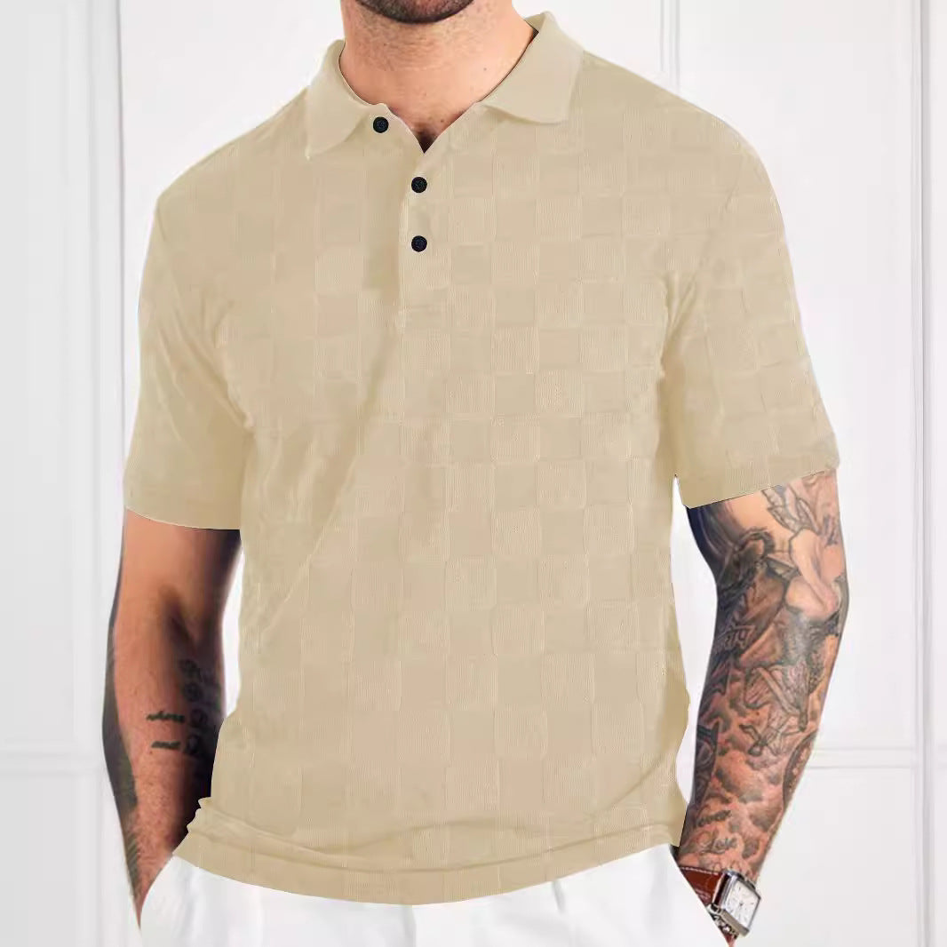 Herren Poloshirt mit strukturiertem Design und modischen Knöpfen Aliams