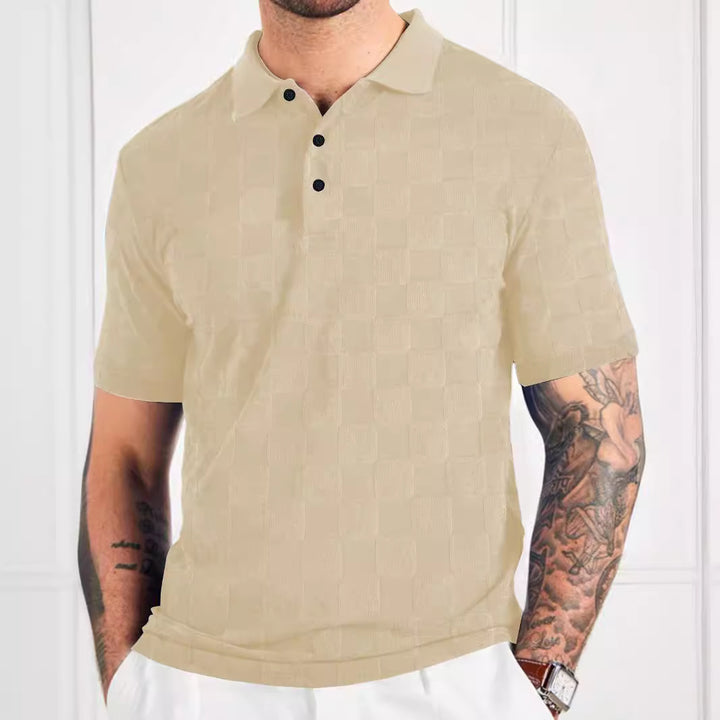 Herren Poloshirt mit strukturiertem Design und modischen Knöpfen Aliams