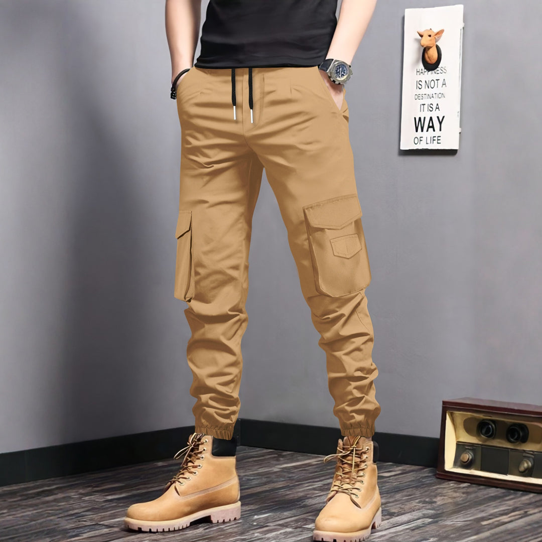 Herren Cargo-Jogginghose mit seitlichen Taschen und elastischem Bund Aliams