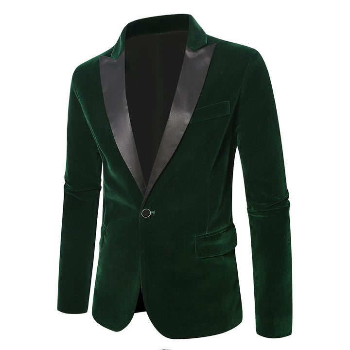 Herren eleganter Samtblazer mit satinierter Kragenpartie Aliams