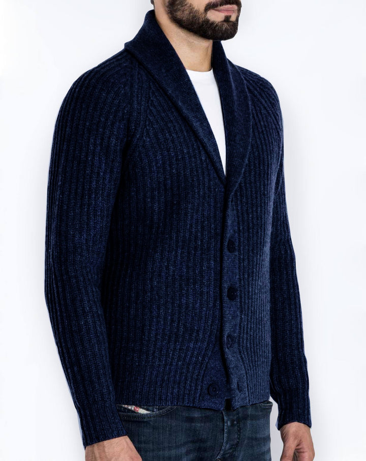 Herren schicker Strickblazer im modernen Rippdesign Aliams