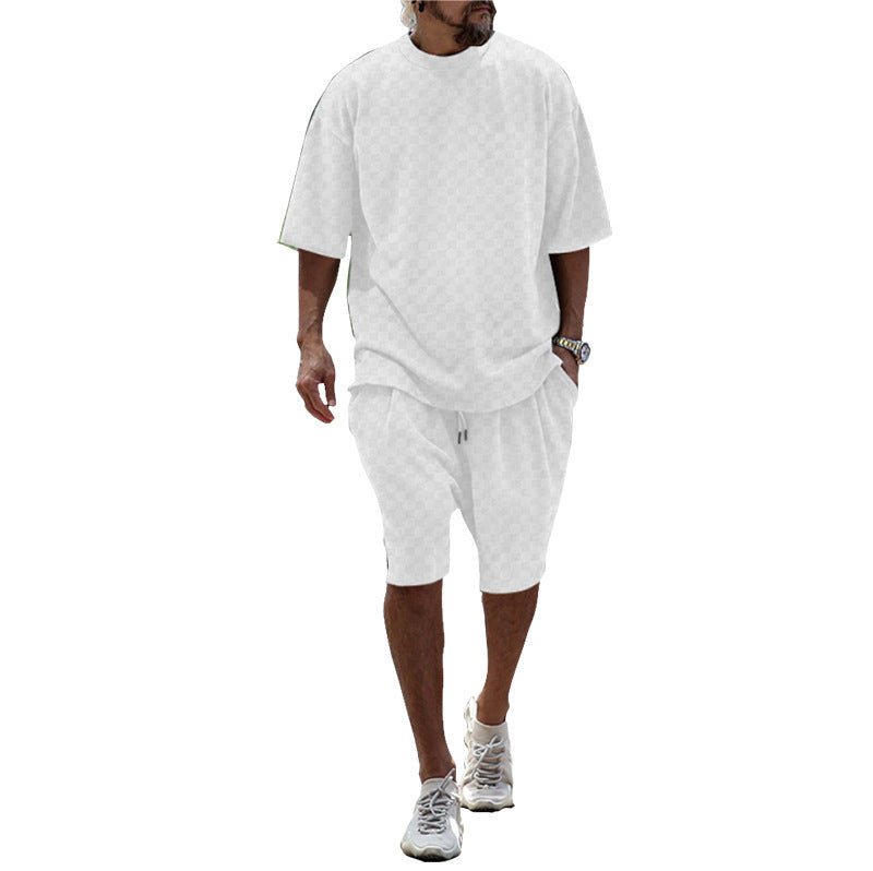Herren Sportliches Kurzarm-Set mit praktischen Seitentaschen und lässigem Schnitt Aliams