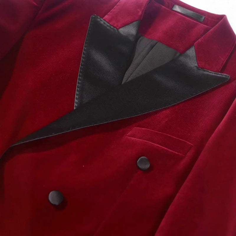 Herren Extravaganter Samtblazer mit schimmerndem Revers Aliams