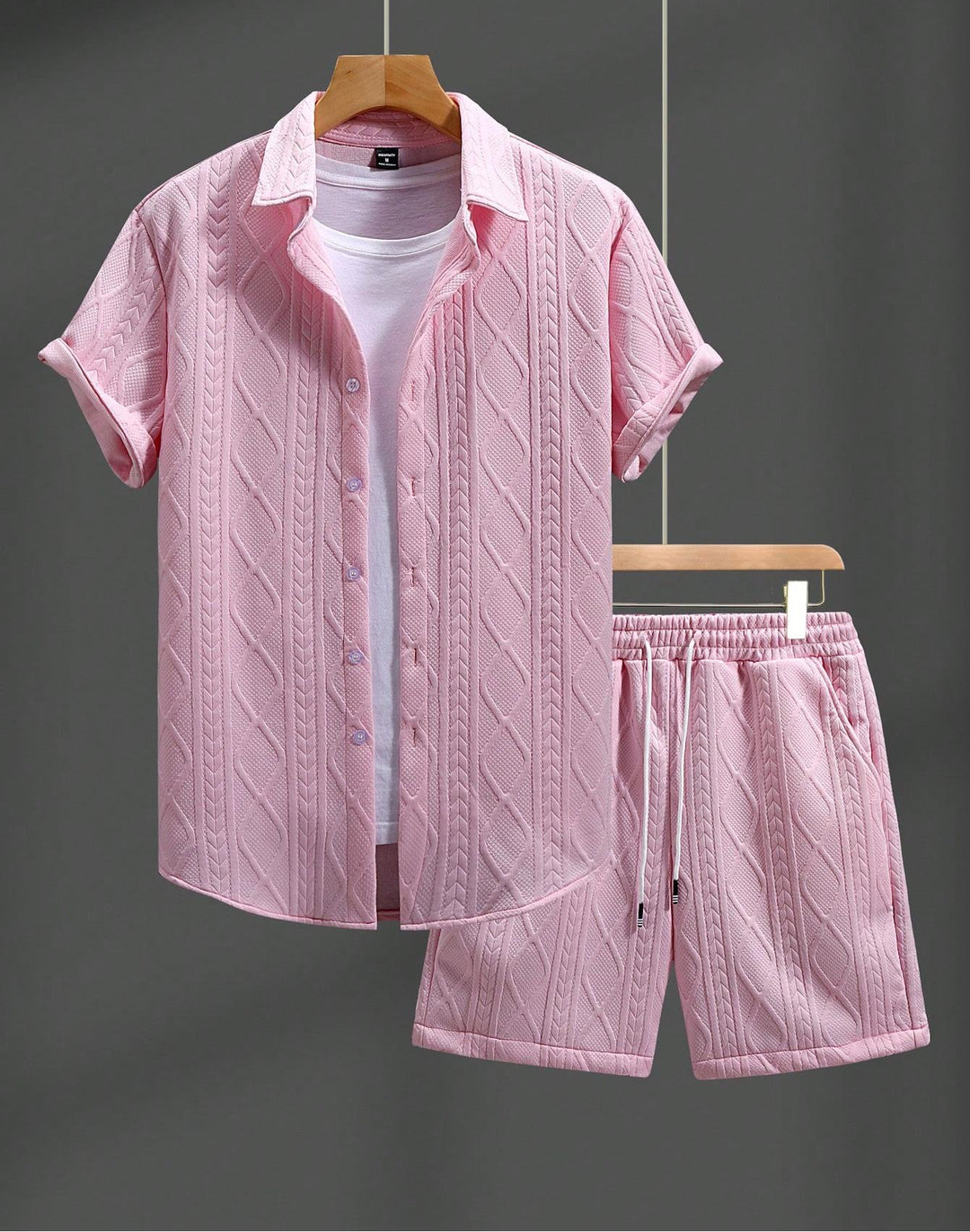 Herren stilvolles Kurzarm-Hemd mit passender Shorts Aliams