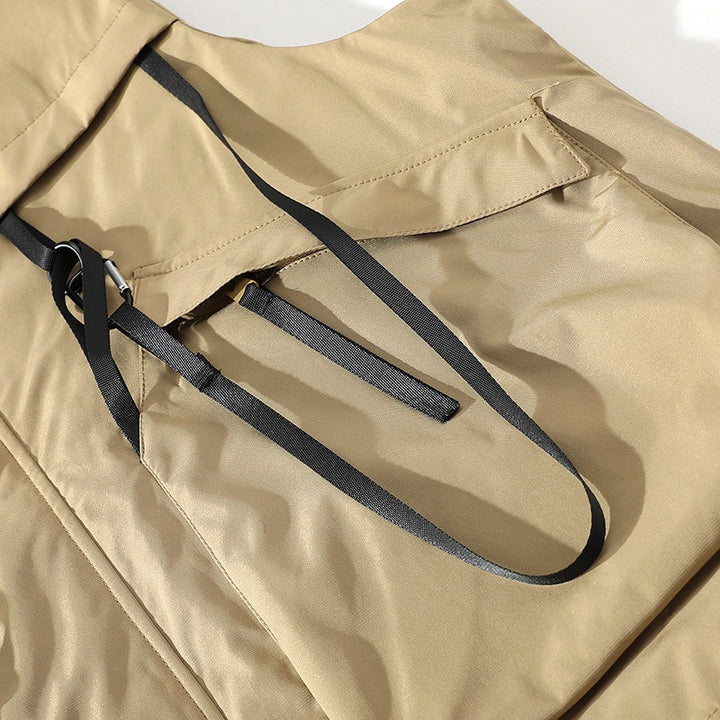 Herren funktionale Outdoor-Weste mit verstellbarem Kapuzendesign und vielseitigen Taschen Aliams