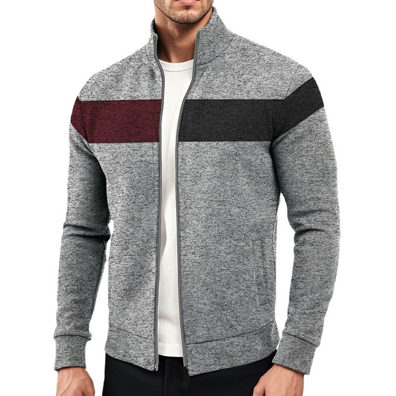 Herren sportliche Freizeitjacke mit edler Farbblockierung Aliams
