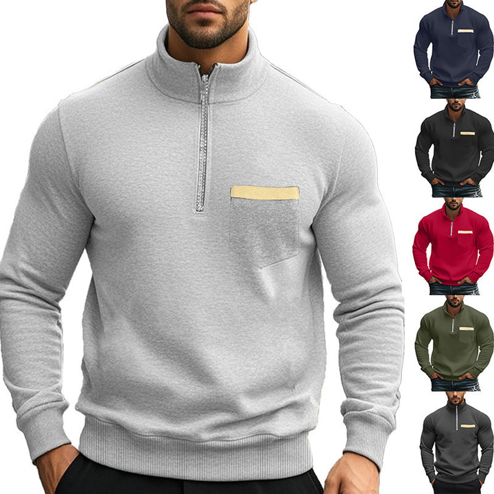 Herren Sweatshirt mit Reißverschluss und Brusttasche Aliams
