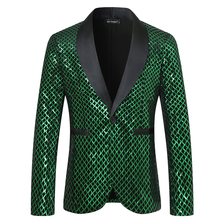 Herren Funkelnder Paillettenblazer mit elegantem Schnitt Aliams