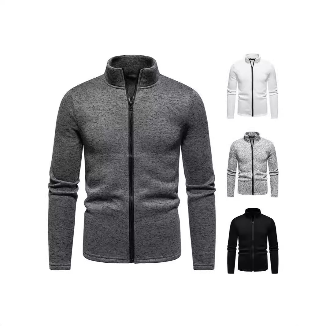 Herren Fleecejacke mit hochschließendem Kragen und durchgehendem Reißverschluss Aliams