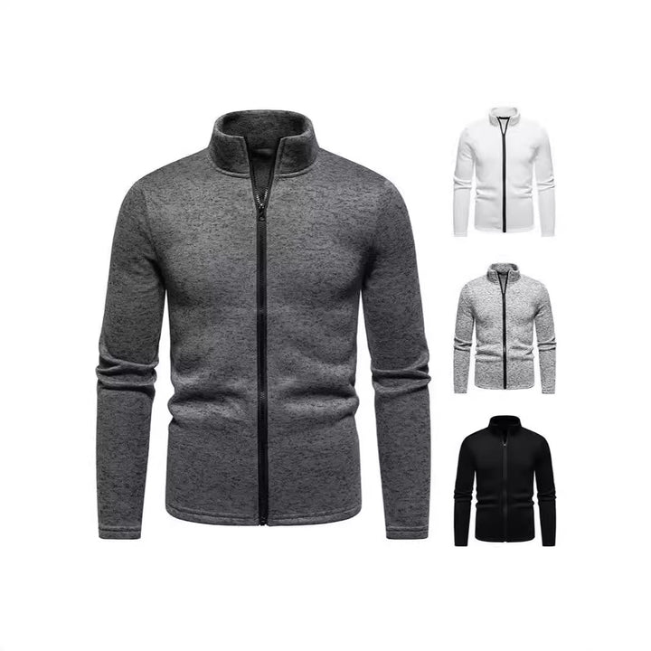 Herren Fleecejacke mit hochschließendem Kragen und durchgehendem Reißverschluss Aliams