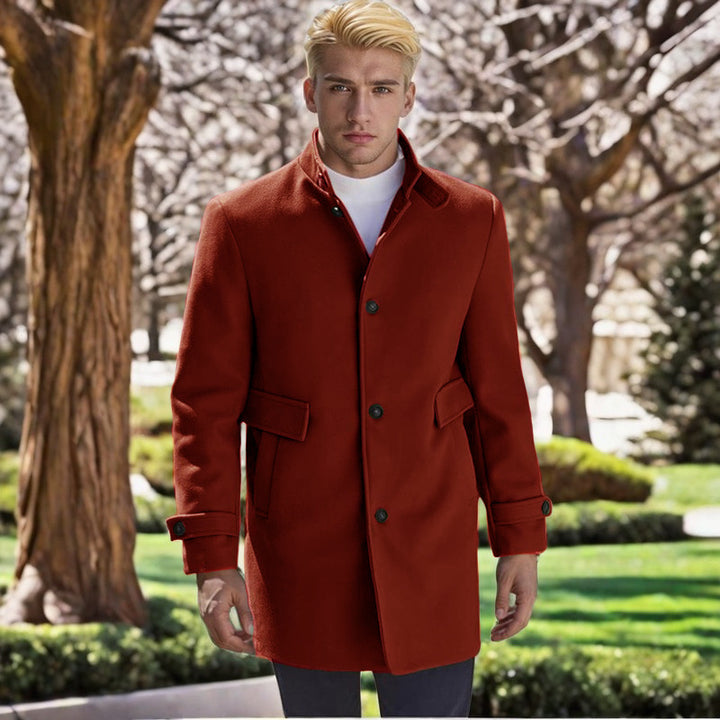 Herren eleganter, taillierter Wollmantel Aliams