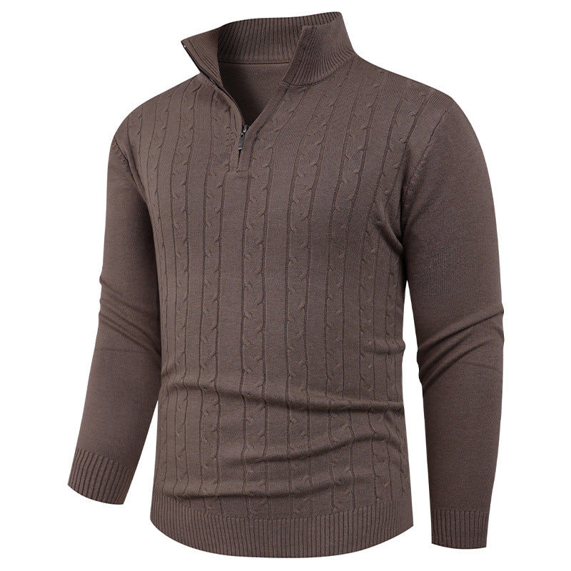 Herren Strukturierter Pullover mit ZIP-Kragen Aliams