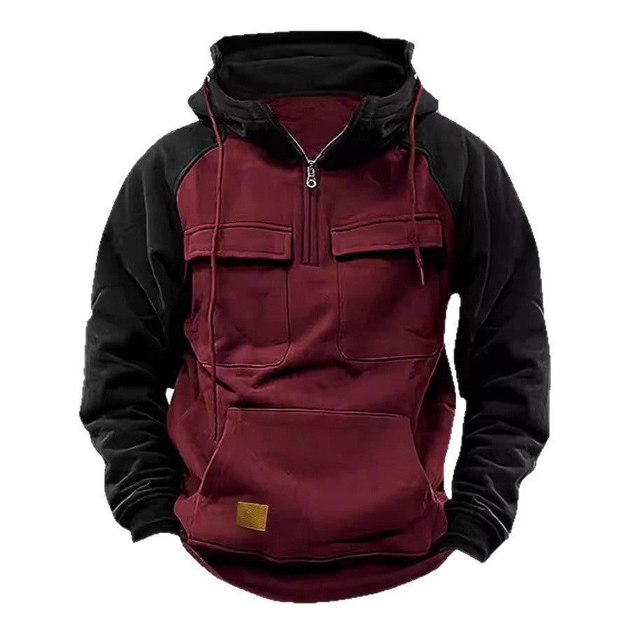 Herren Kapuzenpullover mit funktionalen Taschen und sportlichem Schnitt Aliams