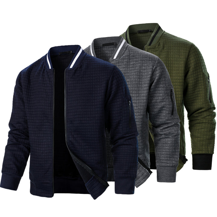 Herren gesteppte Bomberjacke mit funktionalen Reißverschlusstaschen Aliams