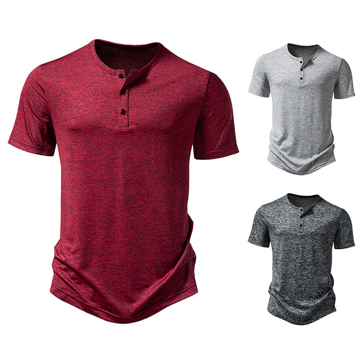 Herren Kurzarm Hemd mit dekorativer Knopfleiste und lässigem Schnitt Aliams