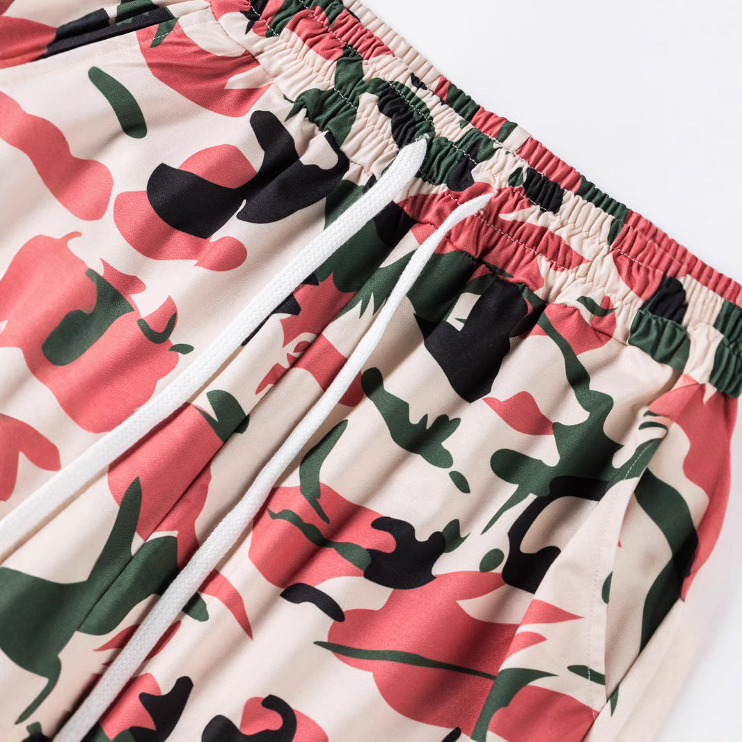 Herren Camouflage Jogginghose mit elastischem Bund und seitlichen Taschen Aliams