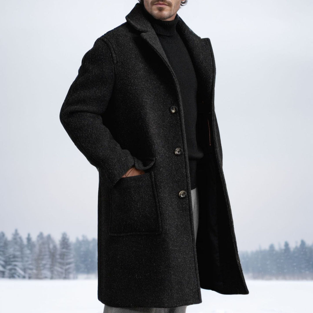 Herren eleganter und wärmer Wintermantel mit doppelter Knopfleiste und praktischen Taschen Aliams