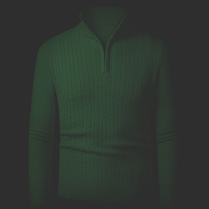 Herren Feinstrickpullover mit modischem Reißverschluss Aliams