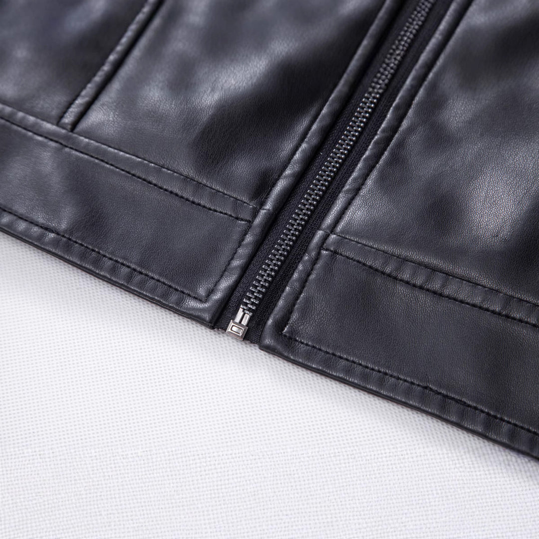 Herren Bikerjacke aus hochwertigem Kunstleder Aliams