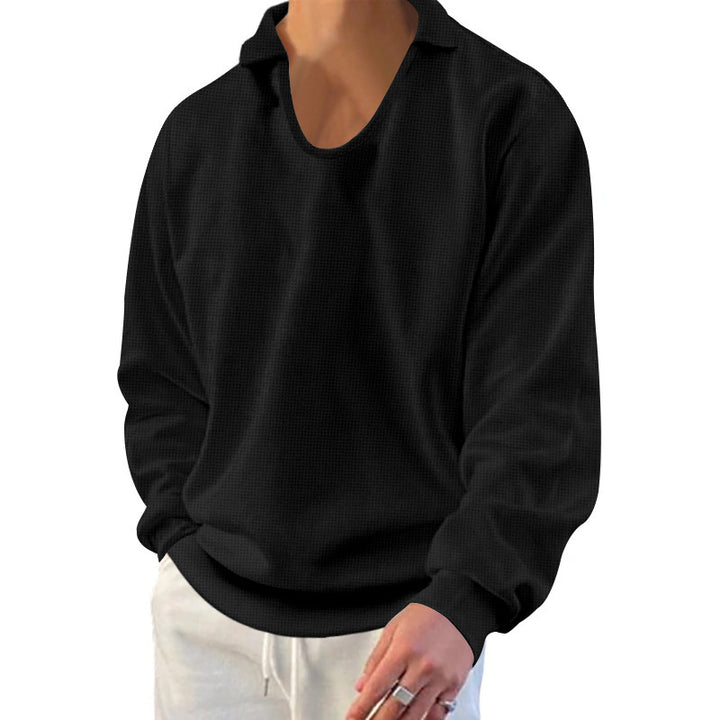 Herren Freizeitpullover mit lässigem Stehkragen und strukturiertem Design Aliams