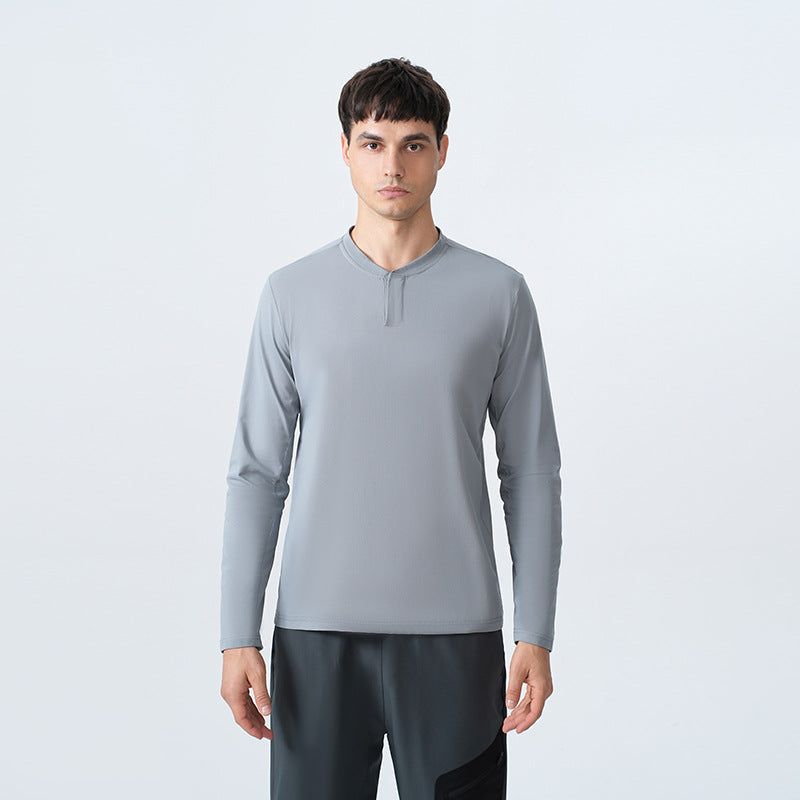 Herren Funktionales Langarmshirt mit Stehkragen Aliams