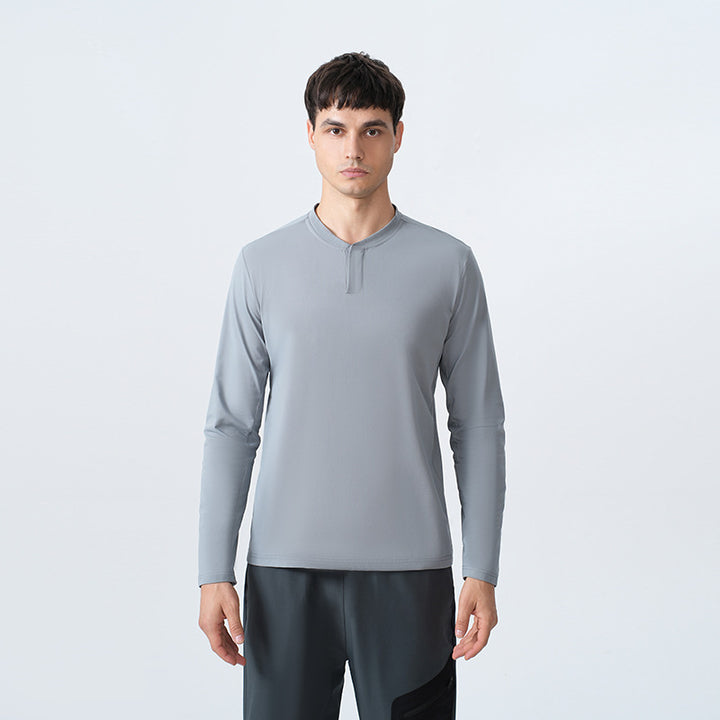 Herren Funktionales Langarmshirt mit Stehkragen Aliams