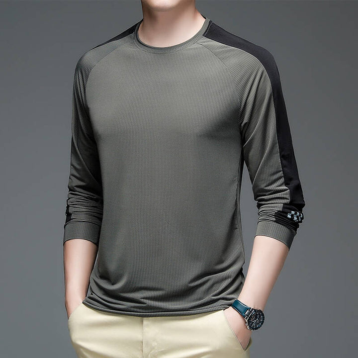 Herren Sportliches Langarm-Funktionsshirt mit feuchtigkeitsableitender Technologie Aliams